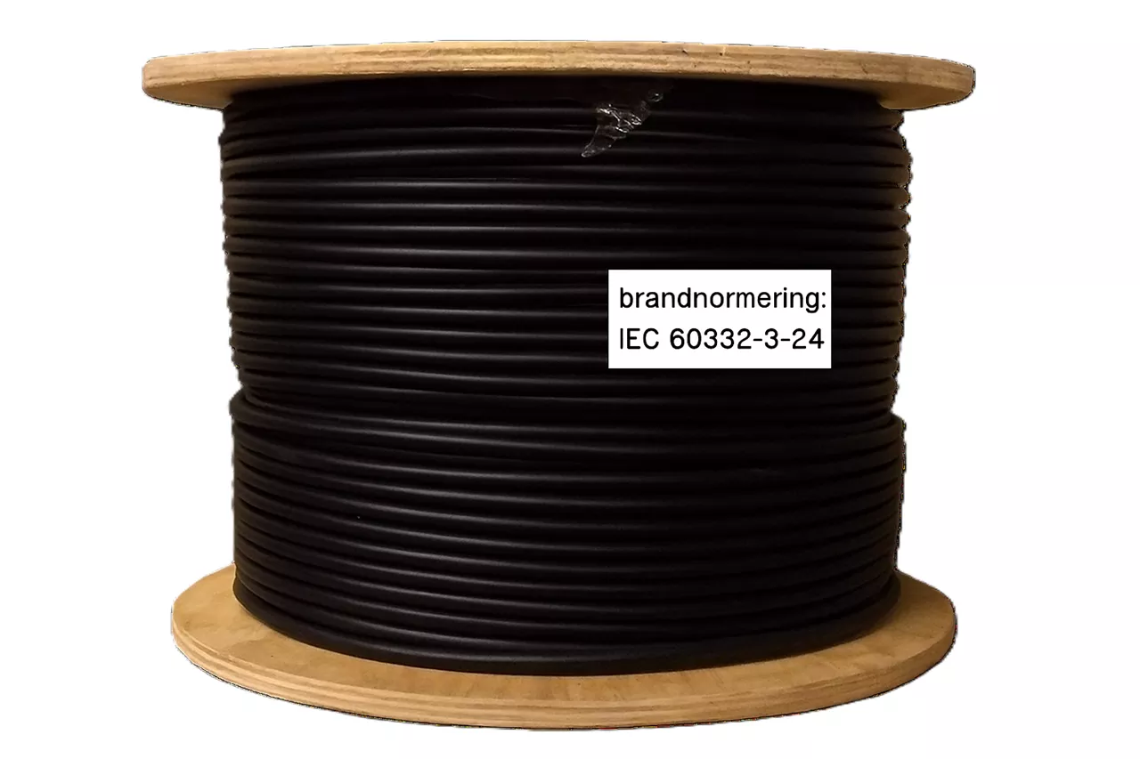 Dubbel geïsoleerde kabel zwart IEC60332-3-24 35 mm² VPE Haspel 50m