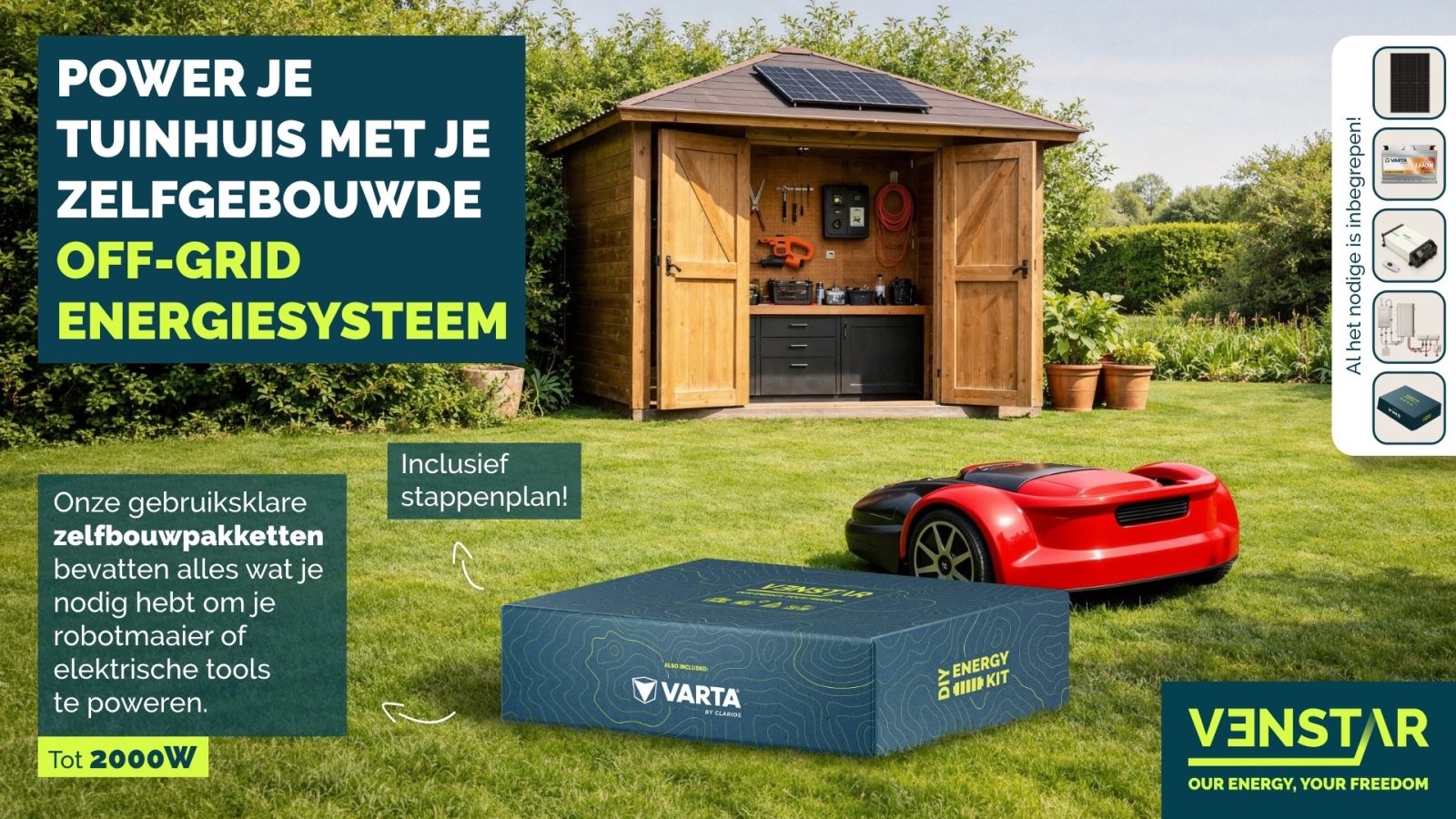 Venstar OFF-GRID ENERGY SYSTEM 2000 – Tuinhuis & Outdoor Power Kit